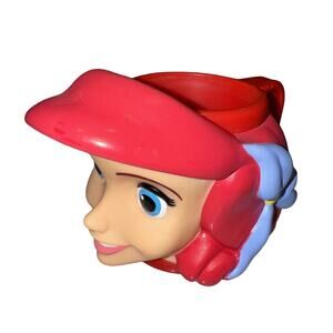 1990s Applause Ariel The Little Mermaid Figural Face Plastic Children's Mug Cup